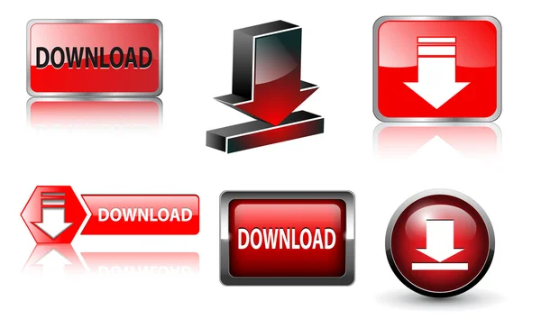 Download Icon, düğme kümesi — Stok Vektör