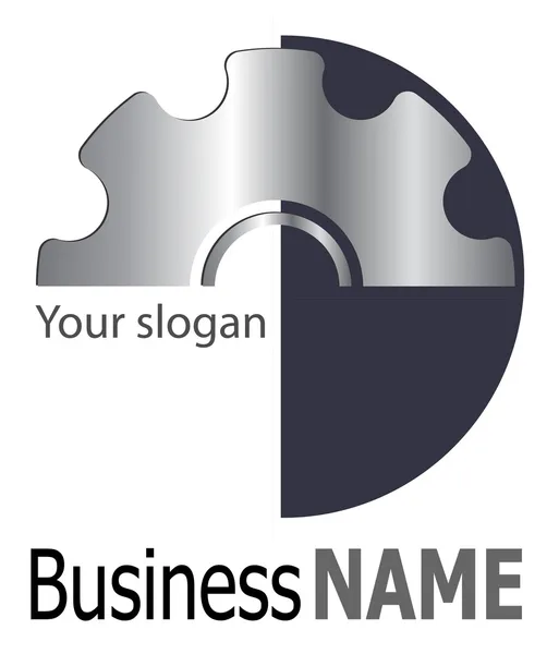 Logo engrenages argentés — Image vectorielle