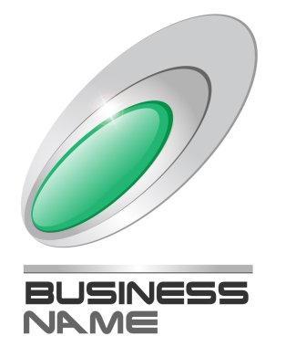 Logo gem in silver ellipses clipart