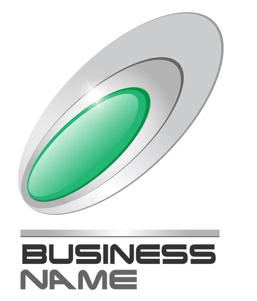 Logo-Juwel in silbernen Ellipsen — Stockvektor