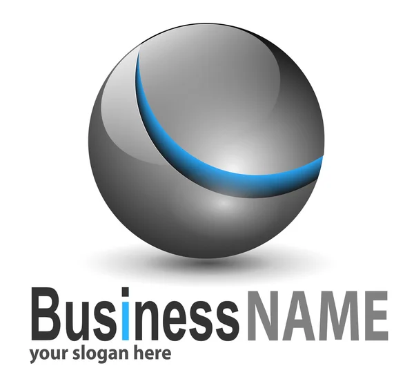 Logotipo esfera metálica — Vetor de Stock