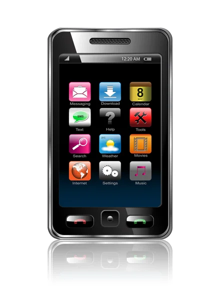 Mobiele telefoon, vector. — Stockvector