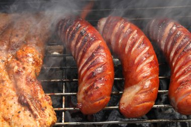 Grilled sausages clipart