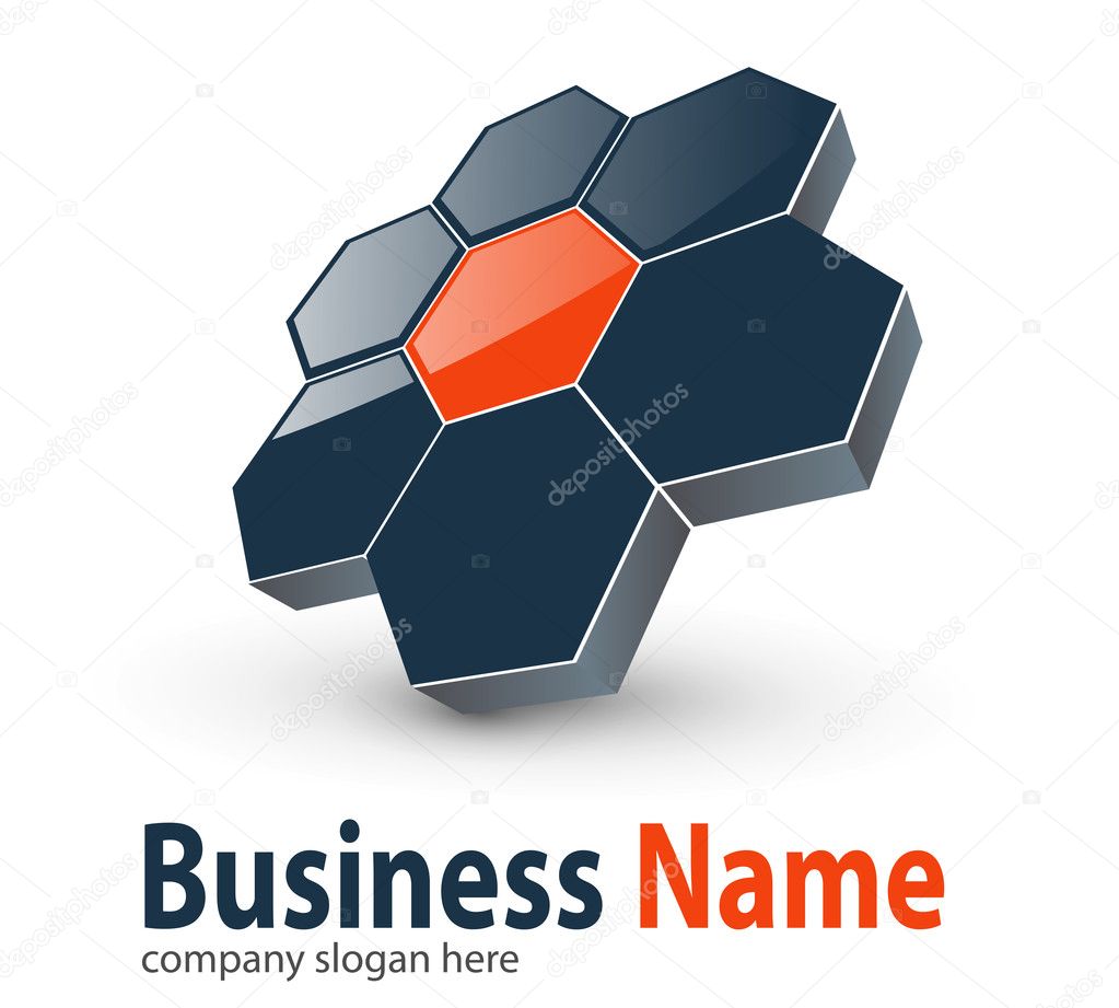 Logo 3d hexagons perfect for your business, vector.