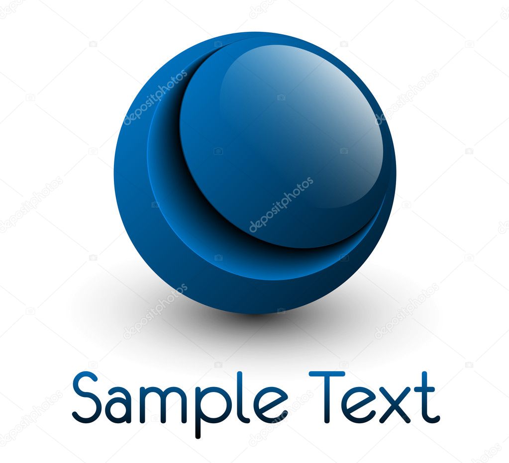 Logo glossy blue sphere,vector.