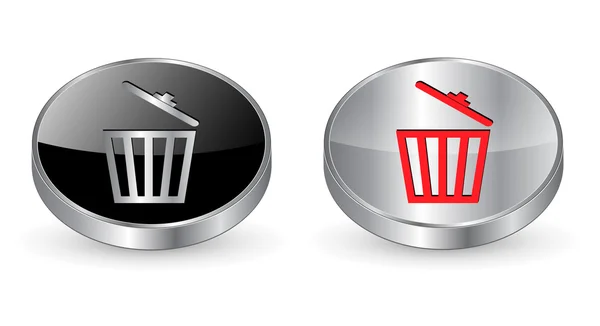 Excluir, ícone de lixo, botão . —  Vetores de Stock