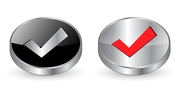 Aceptar icono de verificación, botón — Archivo Imágenes Vectoriales