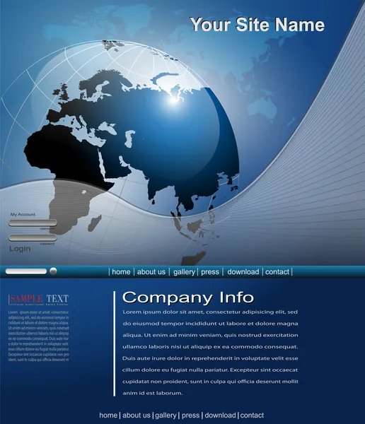 Modello di sito web aziendale — Vettoriale Stock