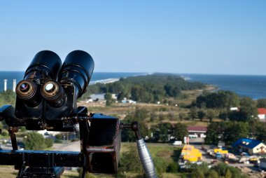 Binoculars and the aerial view clipart