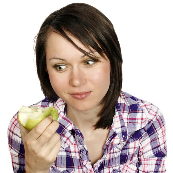 Comer una manzana —  Fotos de Stock