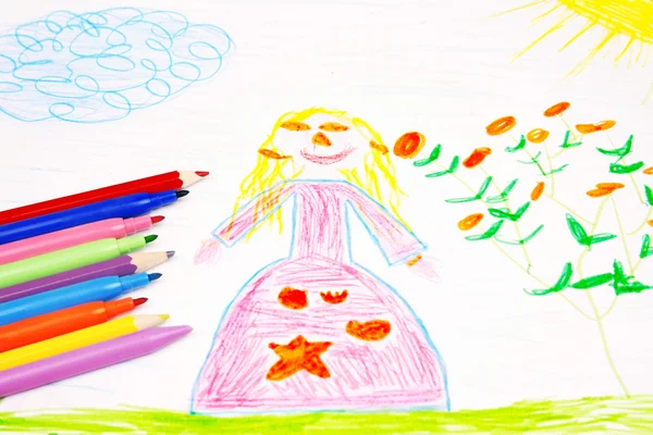 Desenho de criança — Fotografia de Stock