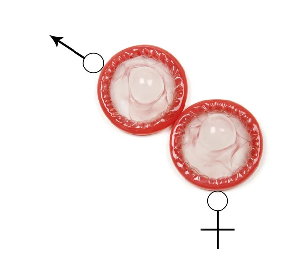 Два презерватива — стоковое фото