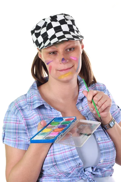A girl that paint — Stock Photo, Image