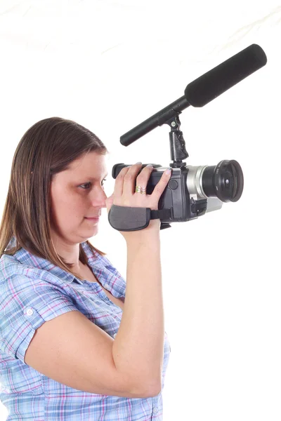 Дівчина з відеокамери — стокове фото
