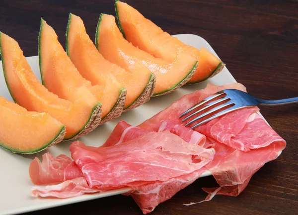 Melon and ham — Stock Photo, Image