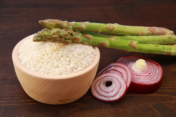 Ryż ze szparagami — Zdjęcie stockowe