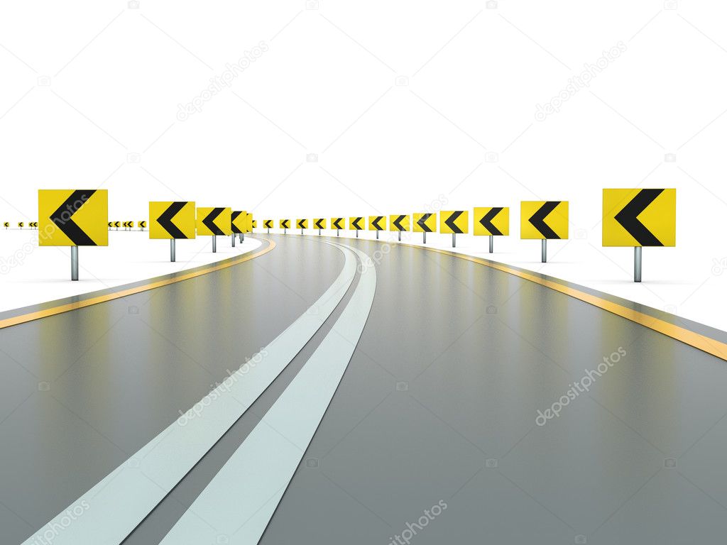 Road with signs