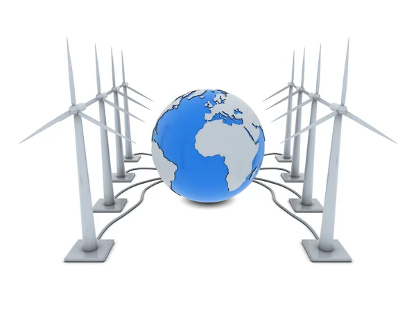 Erd- und Windkraftanlagen — Stockfoto