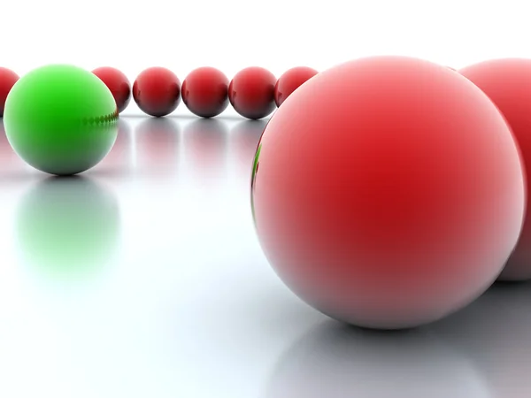 Groene en rode ballen — Stockfoto