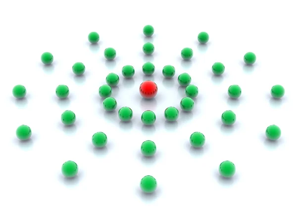 Bolas vermelhas e verdes — Fotografia de Stock
