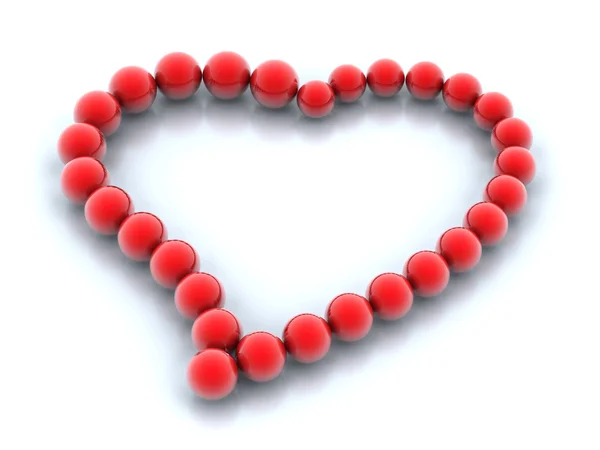 Red balls in heart — Stock Photo, Image