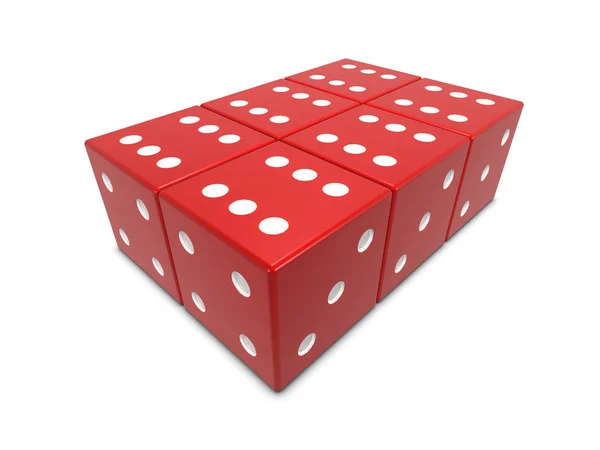 Six red dices — Stock Photo, Image