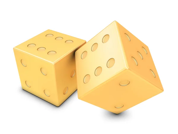 stock image Two golden dices