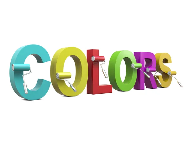 Colores y rodillos de pintura —  Fotos de Stock