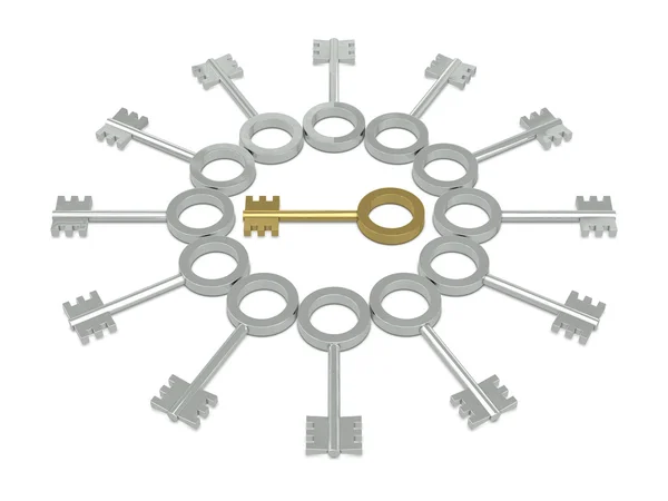 Gouden en zilveren sleutels — Stockfoto