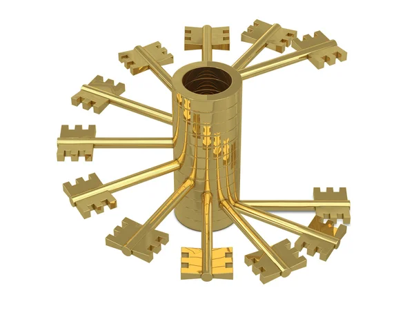 Goldene Schlüssel — Stockfoto