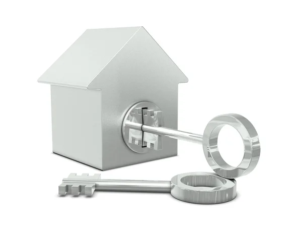 Huis model en sleutels — Stockfoto
