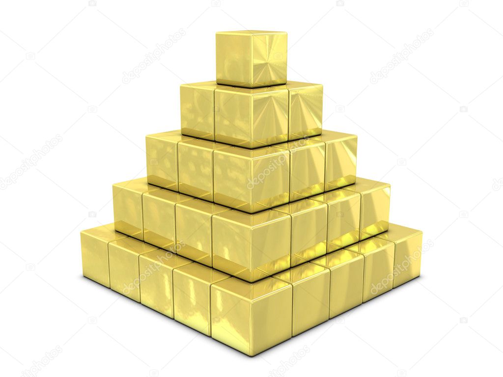 Pyramid from boxes gold