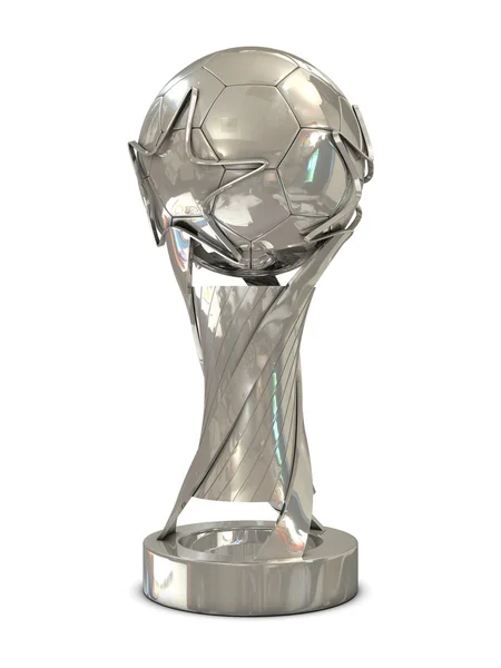 Silver fotboll trophy med stjärnor — Stockfoto