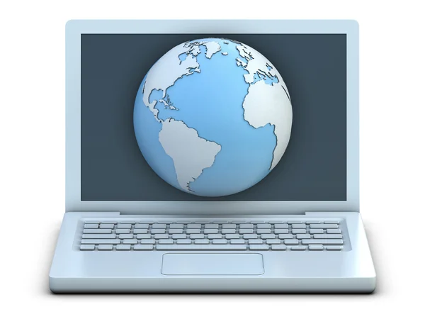 Earth and laptop — Stock Photo, Image