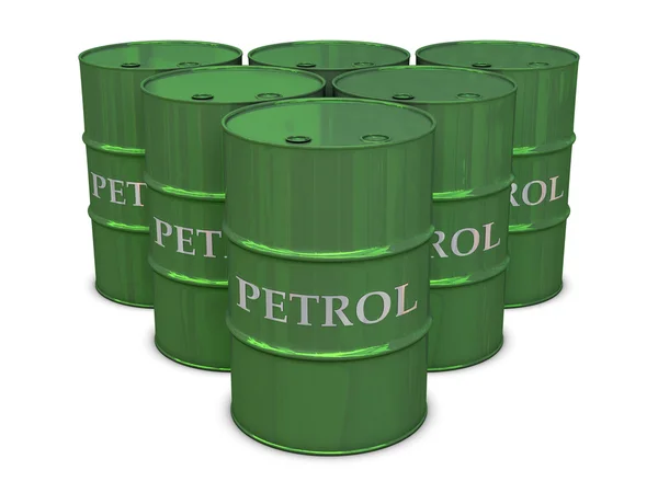 Petrol barrels in group — Stock Photo, Image