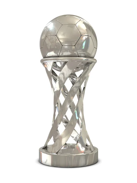 Srebrny piłkarskie trofeum — Zdjęcie stockowe
