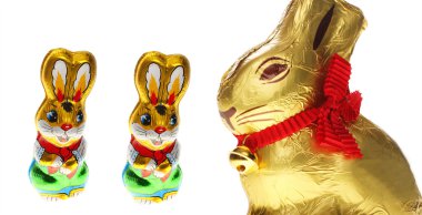 Golden chocolate Easter bunny clipart