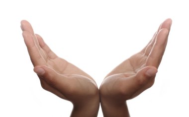 Two hands open in prayer clipart