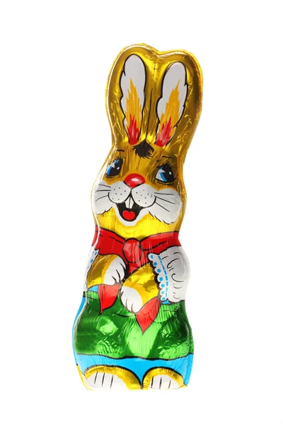 Golden chocolate Easter bunny — Stock Photo, Image