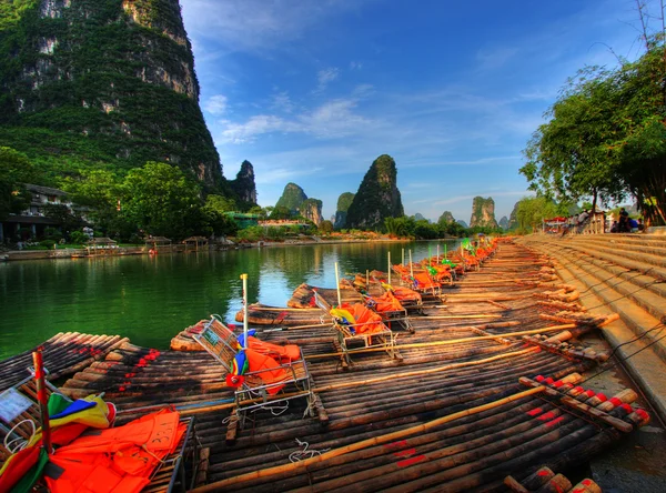 Bamboo Rafts — Stock Photo, Image