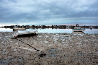 Boat at low tide clipart