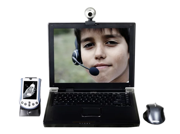 Laptop video conference — Stock Photo, Image