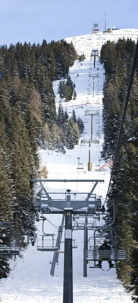 Ski lift in italian Dolomites — Stock Photo, Image