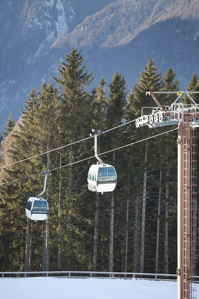 Ski gondola in Italian Dolomites — Stock Photo, Image