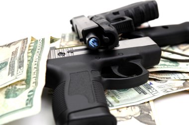 Handguns And Cash clipart