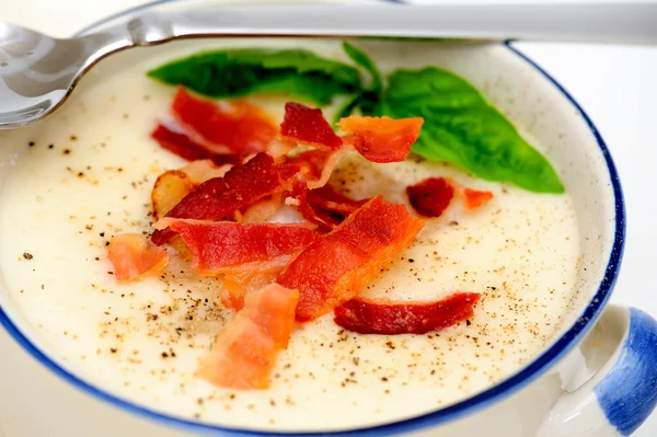 Крупним планом крем картопляного супу — стокове фото