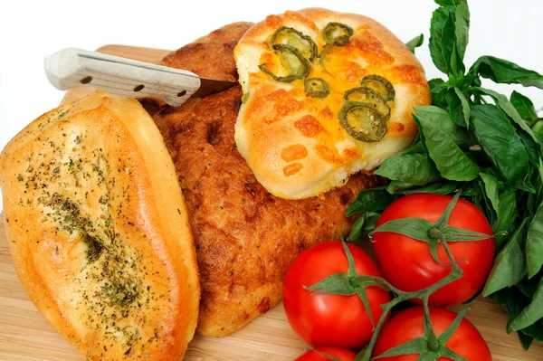 Brot Kräuter Tomaten — Stockfoto