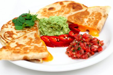 Close-up Of Quesadilla And Salsa clipart