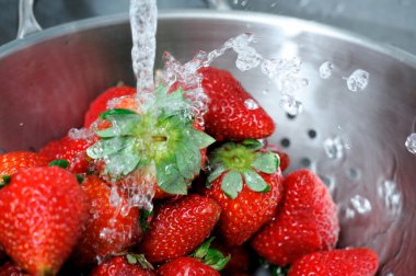 Rinsing Strawberries clipart