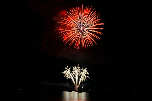 Red And White Fireworks — Stock Photo, Image